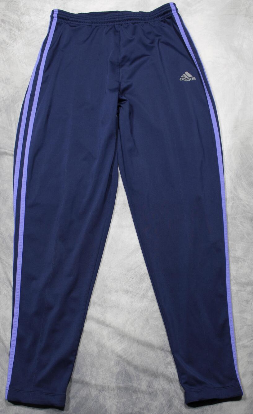 Vintage 2003 Adidas Track Pants Mens M Navy Purple 3 Stripe Y2K